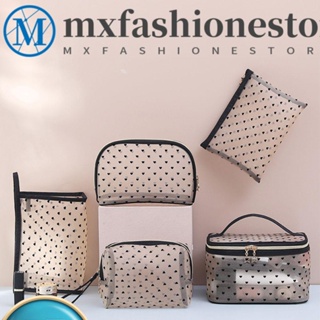 Mxfashione กระเป๋าเครื่องสําอาง แบบใส จุของได้เยอะ กันน้ํา ลายหัวใจ แบบพกพา สําหรับผู้หญิง