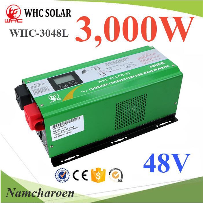 NC อินเวอร์เตอร์ UPS เพียวไซน์เวฟ 3000W แบตเตอรี่ WHC-3000W-48V