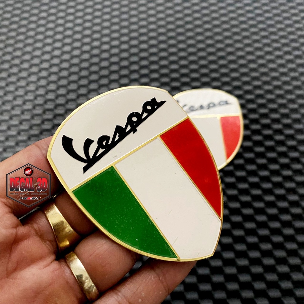 ธงอิตาลี โลโก้สําหรับเวสป้าทําจากอลูมิเนียมคุณภาพสูงตกแต่งรถสวยงามสุดไม่จางหาย
