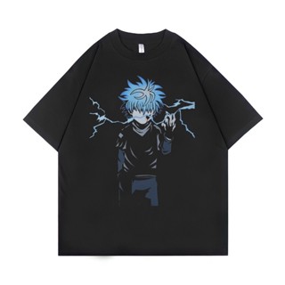 เสื้อยืด ขนาดใหญ่ พิมพ์ลาย Psycho Crucify Killua Zoldyck | สีดํา | เสื้อฮันเตอร์ x ฮันเตอร์ | เสื้อยืด ขนาดใหญ่ | ส_02