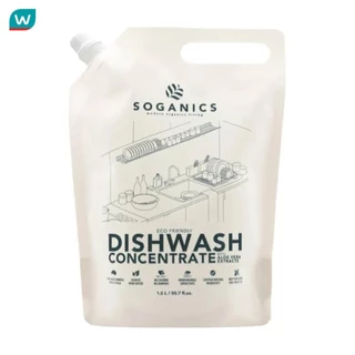 Soganics โซแกนิคส์ น้ำยาล้างจาน พร้อมสารสกัดจากอโลเวร่า รีฟิล 1.5 ลิตร