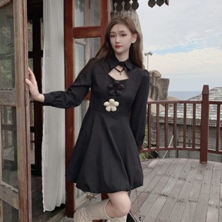 พร้อมส่ง 🥐🐮 Panita dress เดรสแขนยาวแต่งดอกไม้สุดน่ารัก (36666)