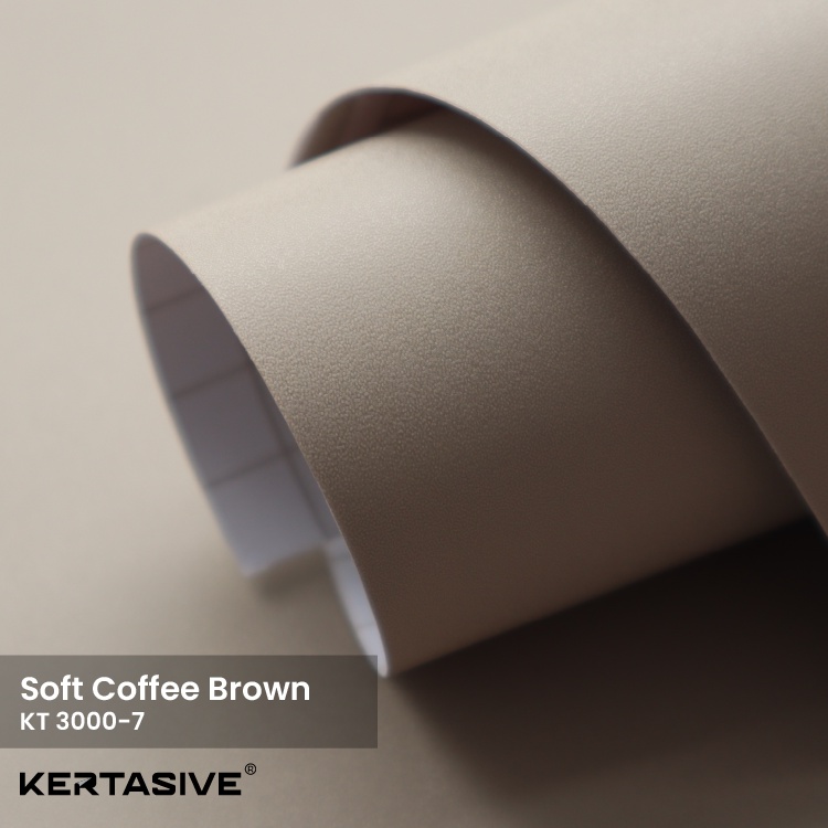 SOFT COFFEE BROWN - PVC INTERIOR FILM KERTASIVE (122 CM)