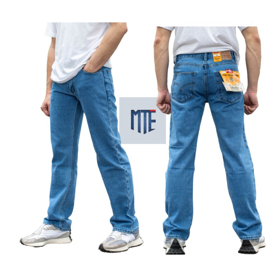 MTE กางเกงยีนส์ผู้ชาย กระบอกใหญ่8นิ้ว ผ้าไม่ยืด รุ่น S17 ป้าย SANTA พร้อมส่ง มีเอว 28-44