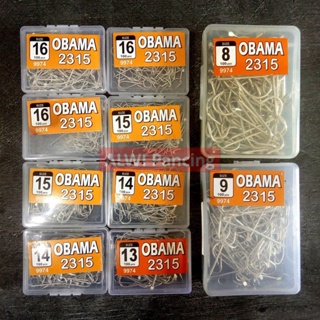 Obama 2315 ตะขอแขวนปลาซิวกิ แบบแบน ไม่มีรู สีขาว