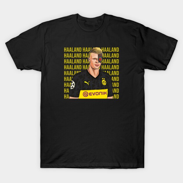 เสื้อยืดผ้าฝ้ายพรีเมี่ยม ใหม่ เสื้อยืด ผ้าฝ้าย พิมพ์ลาย Erling Braut Haaland Dortmund สไตล์ฮิปฮอป แฟ