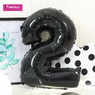 🔥พร้อมส่ง🔥 ลูกโป่งเลขวันเกิด 32 นิ้ว สีดำ Black number ฟอยล์ตัวเลข สำหรับตกแต่งปาร์ตี้วันเกิด ตัวเลขขนาดใหญ่