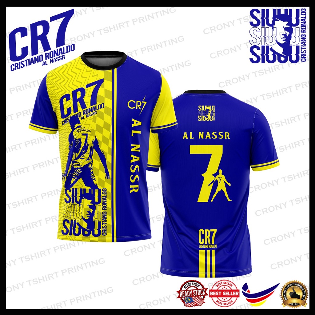 CR7 Al Nassr Siuuu Siuuu Siuuu Sublimatio Tshirt | Baju CR7 Al Nassr Siuuu Siuu Siuuu