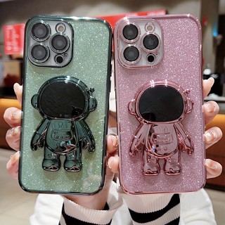 🔥 เคสไอโฟน11 ฟิล์มกระจกเลนส์กระจก พร้อมขาตั้งพับได้ 3D กบินอวกาศ ดัชนีกลิตเตอร์ใสกันกระแทกขอบเหลี่ยมกล้องป้องกันเต็มรูปแบบสำหรับ เคสApple iPhone 14 13 เคสไอโฟน13 8 SE3 2022 เคส i8plus X plus 12 Pro Max เคสไอโฟน7พลัส Xr Case