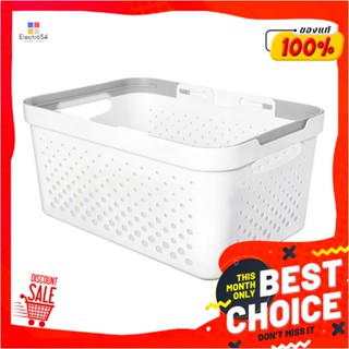 STACKABLE ตะกร้าผ้าเหลี่ยมซ้อนได้ STACKO MONO ไซซ์ L สีขาวSTACKABLE RECTANGULAR LAUNDRY BASKET STACKO MONO L WHITE