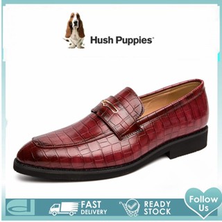 Hush Puppies รองเท้าหนัง รองเท้าทํางาน แบบเป็นทางการ สไตล์เกาหลี สําหรับผู้ชาย ไซซ์ 45 46 47 48