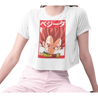 เสื้อยืดครอปทอป ลาย เบจิต้า Vegeta SSJ T-shirt ดราก้อนบอลแซด Dragon Ball Z สวยใส่สบายแบรนด์ Khepri 100% cotton comb_04