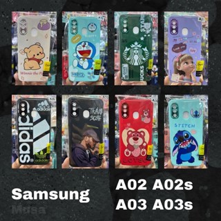 มาใหม่ พร้องส่ง Samsung A02 A02s A03 A03s เคสกำมะหยี่ด้านใน ขอบโครเมี่ยม ลายการ์ตูนมาใหม่ Samsung