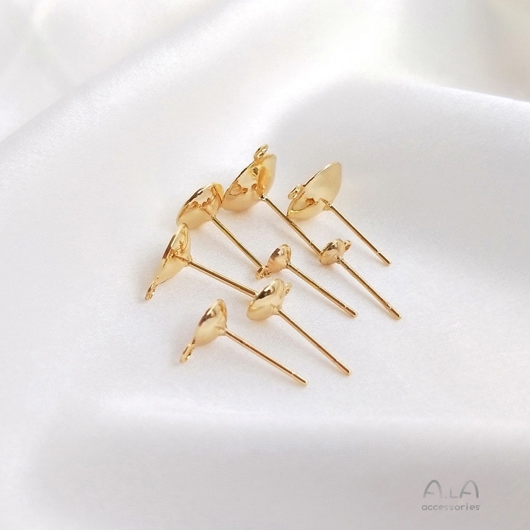 ❤️เครื่องประดับ DIY❤️ต่างหูสตั๊ด ชุบทอง 14k ประดับไข่มุกคริสตัล เครื่องประดับ DIY[ตุ้มหู/ที่เกี่ยวหู/ต่างหูหนีบ]