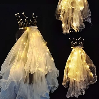 เวลเจ้าสาว ผ้าคลุมผมเจ้าสาว มีหวีสับ หลายแบบ ตรงปก Veil สายสะพาย, ที่คาดผมเจ้าสาว