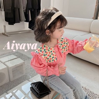 Aiyaya ชุดเด็กพร้อมส่ง เสื้อผ้าเด็กผู้หญิง เสื้อเด็ก ชุดแขนยาวเด็กผู้หญิง น่ารักหวานสไตล์（486）