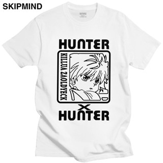 เสื้อยืดคอกลม แขนสั้น ผ้าฝ้ายแท้ พิมพ์ลายอนิเมะ Hunter X Hunter Killua Zoldyck สไตล์คลาสสิก สําหรับผู้ชาย_05