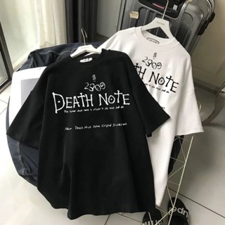 Death Note เสื้อยืดลําลองสําหรับสตรีแขนสั้นพิมพ์ลาย Death Note สไตล์วินเทจ_12