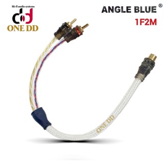 สายสัญญาน สายY Angle blue 1F2M RCAตัวเมีย-RCAตัวผู้x2 ยาว0.29เมตร