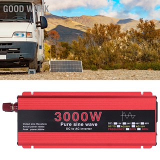 Good Work 3000W Pure Sine Wave Power Inverter Multi Protections ตัวแปลงไฟแบบพกพาสำหรับรถยนต์พลังงานลมพลังงานแสงอาทิตย์ DC12V ถึง AC220V