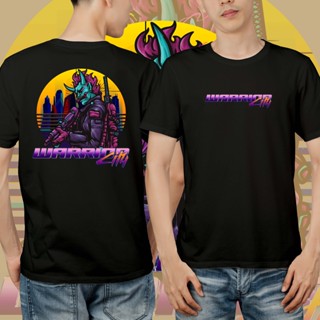 Oni Warrior City Cyberpunk เสื้อยืด - เสื้อแจกจ่ายพรีเมี่ยม - เสื้อเชิ้ต unisex - Black Whitenavy - WSS-5XL_12