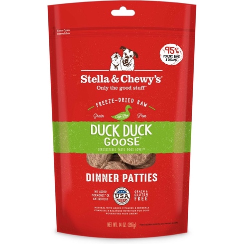 อาหารสุนัข Stella & Chewy’s Dinner Patties สูตร Duck Duck Goose ขนาด 397 g