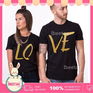 Couple T-shirt เสื้อยืดคู่รัก เสื้อยืดแขนสั้น พิมพ์ลาย LOVE น่ารัก พลัสไซซ์ แฟชั่นฤดูร้อน สําหรับผู้ชาย และผู้หญิง _02