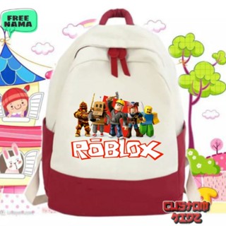 Roblox กระเป๋านักเรียนอนุบาล พิมพ์ลาย สกรีนชื่อ สําหรับเด็กประถม