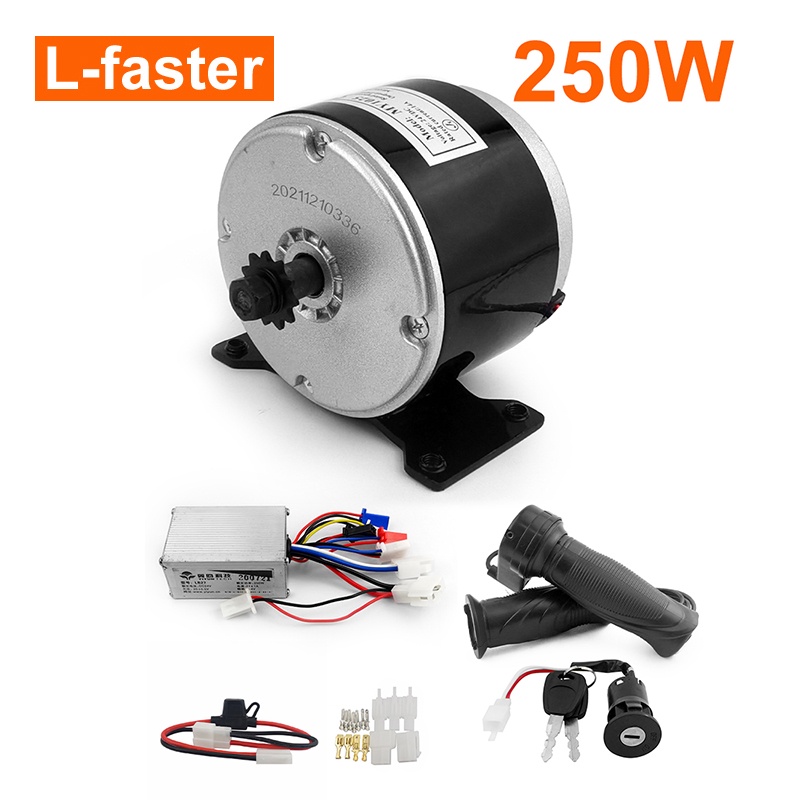 12v 24V 250W แปรง DC มอเตอร์สกู๊ตเตอร์ DIY มอเตอร์ชุด E-bike เครื่องยนต์มอเตอร์ความเร็วสูง