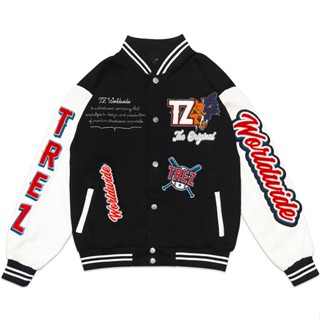 TZWORLDWIDE VARSITY JACKET - BLACK