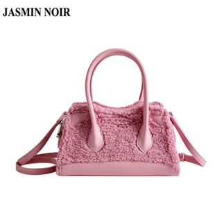 Jasmin NOIR กระเป๋าถือ กระเป๋าสะพายข้าง ขนเฟอร์ เรียบง่าย สําหรับผู้หญิง