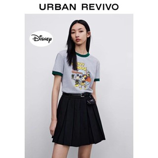 [Disney Mickey Minnie] UR2022 เสื้อยืดแขนสั้น พิมพ์ลาย แฟชั่นฤดูใบไม้ร่วง สําหรับผู้หญิง WV20R4ME2004