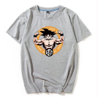 เสื้อยืดแขนสั้นพิมพ์ลาย Dragon Ball Z Saiyan Gokuเสื้อยืด เสื้อผู้ชายเท่_04