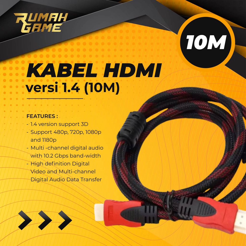 สาย HDMI 10M สาย Hdmi เป็น Hdmi 10 เมตร Hdmi ชายเป็น HDMI ชายรุ่นสุทธิกลม 1.4