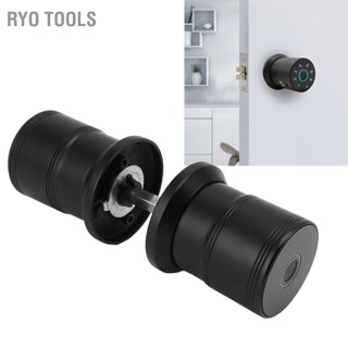 Ryo Tools ประตู Smart Lock Semiconductor ลูกบิดประตูลายนิ้วมือสีดำสำหรับสำนักงานประตูหนา 40 ถึง 60 ซม