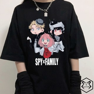 เสื้อยืดแขนสั้น พิมพ์ลายกราฟฟิคการ์ตูนอนิเมะ Spy X Family Kawaii Anya Forger สไตล์ฮาราจูกุ ขนาดใหญ่ สําหรับครอบครัว_03