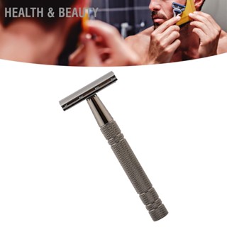 Health &amp; beauty เครื่องตัดแต่งหนวดเคราแบบแมนนวล 5 ใบมีด Professional Metal Safe Portable Double Side Beard Clipper Tool Black