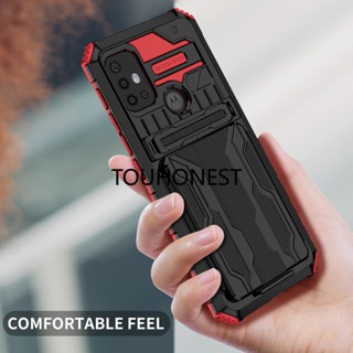 เคส Motorola Moto G22 เคส Motorola Moto E32 เคส Motorola Moto G30 เคส Motorola Moto G20 Case Motorola Moto G10 Cover Shockproof Bracket Card Slot Hybrid Armor Holder Phone Case โทรศัพท์มือถือไฮบริด กันกระแทก พร้อมช่องใส่บัตร สําหรับ กระเป๋าใส่เหรียญ