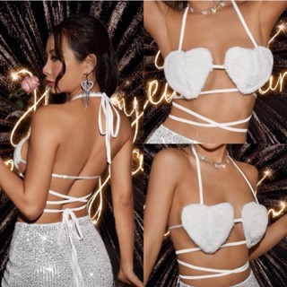 Sexy White Bra บราหัวใจสีขาวขนนุ่มนิ่ม พันเอวไปสิบตลบ555+