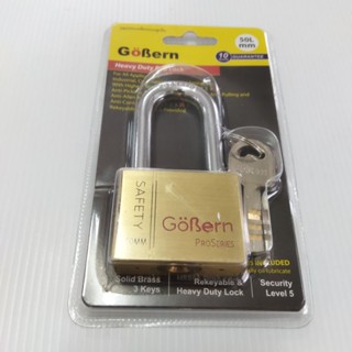 GOBERN กุญแจทองเหลืองคอยาว 50 มิล กุญแจบ้าน กุญแจคอยาว แม่กุญแจ