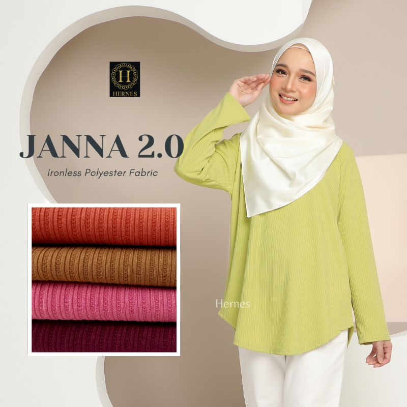(CLEARANCE )HERNESS BLAUS JANA 2.0 BLAUS TAK PERLU GOSOK BLAUS MUSLIMAH BLAUS DIKAIT MUSLIMAH BLOUSE
