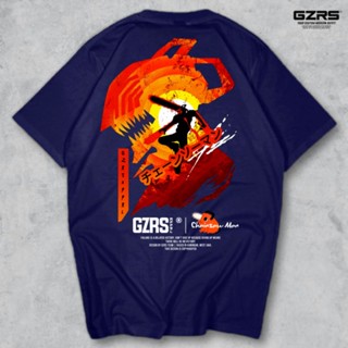 Gzrs เสื้อยืด ลาย Chainsaw Man Graph สีกรมท่า