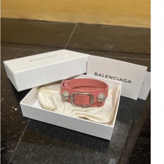 used กำไลข้อมือ Balenciaga bracelet triple tour 3ทบ สีชมพู