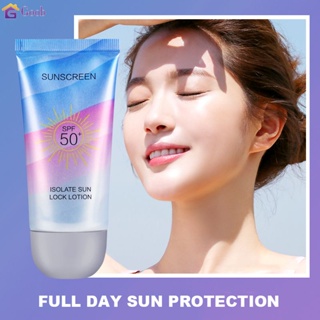 ครีมกันแดดหน้า ครีมกันแดดป้องกันรังสียูวีครีม ครีมกันแดดนมวัว Spf50 + PA + +กันแดด ติดทนนานกันน้ำ กันเหงื่อ ครีมกันแดดโลชั่น【 Goob】