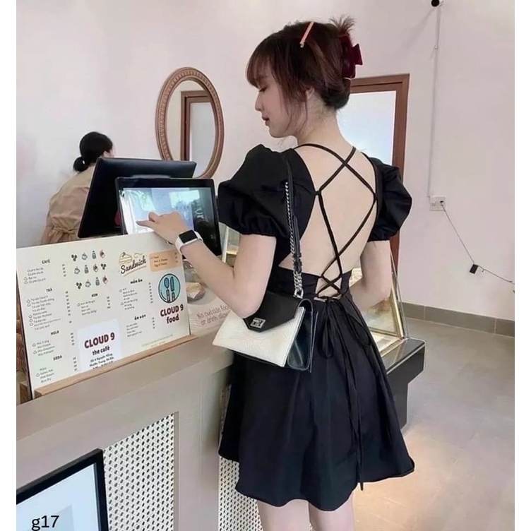 ชุดเดรสผ้ามีซับในลูกปัดคอปกสีขาวบริสุทธิ์นําหัวใจพิพิธภัณฑ์เหมือนสาววัยรุ่น UP SHOP TNM 69