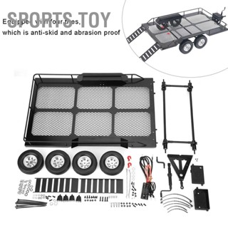 Sports Toy อุปกรณ์เสริมรถพ่วงสำหรับรถเทรลโลหะพร้อมยางสี่เส้นเหมาะสำหรับ RC4WD TRX4 1/10 RC Car