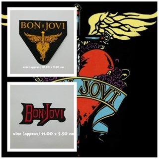 ตัวรีดติดเสื้อ งานปัก ตกแต่งเสื้อผ้า แจ๊คเก็ต Bon Jovi Embroidered Iron on Patch  DIY