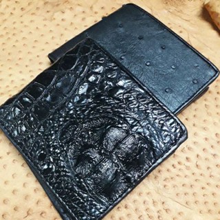 pack 2 pcs ostrich wallet + crocodile coin  pocket wallet กระเป๋าสตา