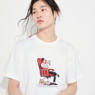 Uniqlo เสื้อยืดแขนสั้น พิมพ์ลายกราฟฟิคยักษ์ สําหรับผู้ชาย