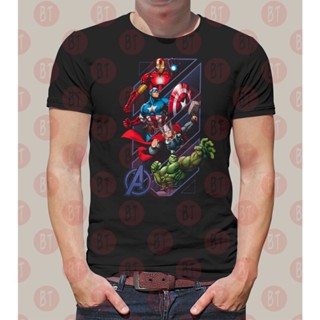 Marvel Avengers Superhero Geometric Avenger Panels Team Iron Man Captain America Thor Hulk Cartoon Unisex Men T-shi_02